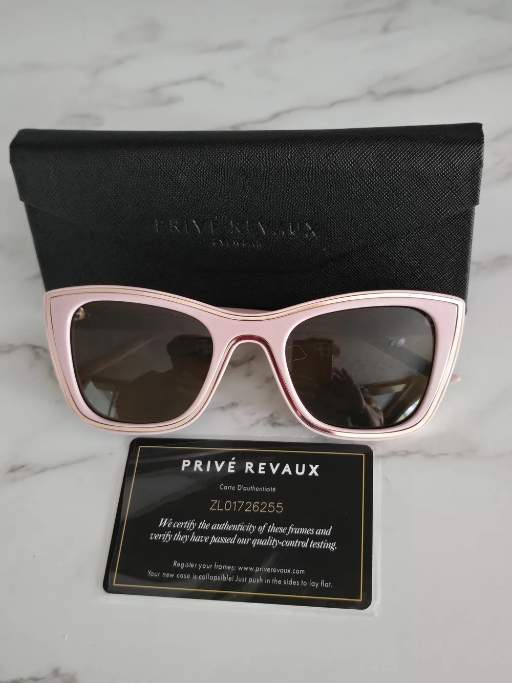 Prive' Revaux Pink Cat Eye Sunglasses with Gold Logo